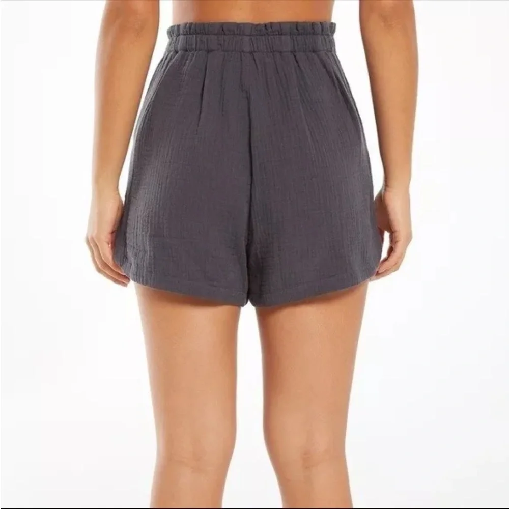 Z Supply Womens Shorts‎ XS Grey High Rise Gauze Crinkle Cotton Coastal